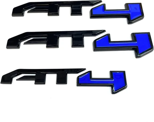 Miniatura 3 de Emblemas de insignia AT4 de 3 piezas en color negro para GMC Yukon, Sierra y Canyon 2021-2023, apto para puertas y portón trasero, compatible