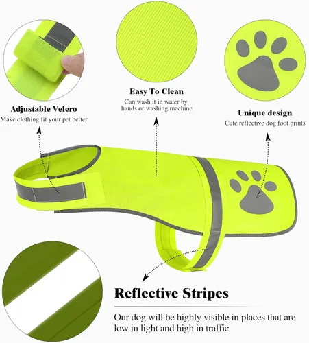 Miniatura 3 de Candofly Chaleco reflectante para perro, chaleco reflectante de alta visibilidad, chaleco ligero de seguridad para mascotas, para caminar por