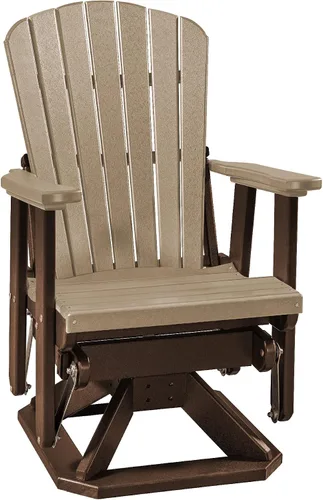 Miniatura 7 de DutchCrafters Slat Fan Back Poly Adirondack Swivel Glider Outdoor Patio Chair (Black)