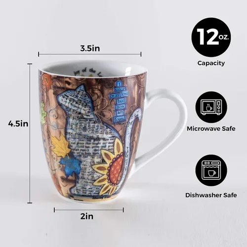 Miniatura 3 de Divinity Boutique 22188 Tazas de cerámica en caja, 1 unidad (paquete de 1), Gato de otoño