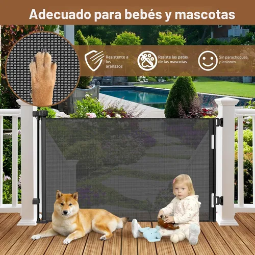 Miniatura 5 de Puerta retráctil para exteriores resistente a la intemperie para perros con tornillos y varillas de acero inoxidable que no se oxidan, puertas