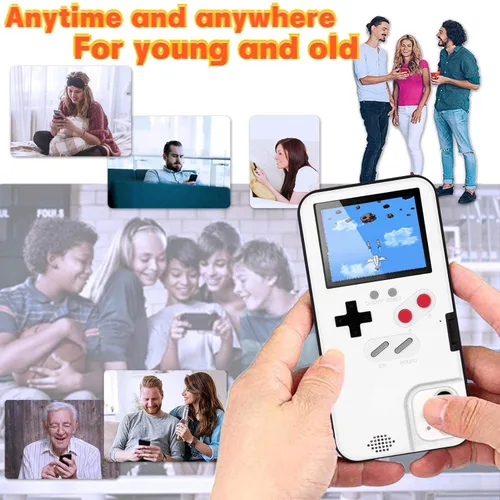 Miniatura 2 de Funda de consola de juegos para iPhone, funda protectora retro autoalimentada con 36 juegos pequeños, pantalla a todo color, funda de videojuegos