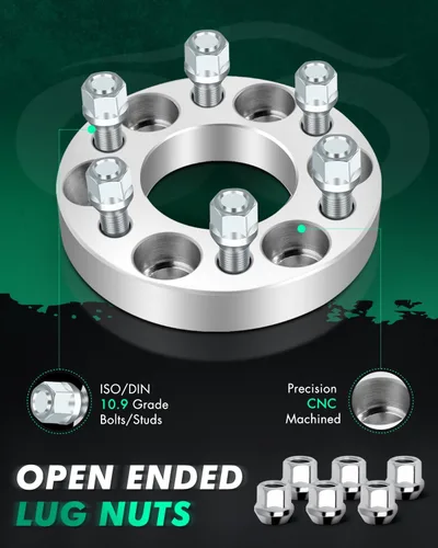 Miniatura 4 de SCITOO 4 espaciadores de rueda de 1 pulgada 6x4.5 de diámetro de 2.815 in, adaptadores de espaciadores de rueda de 1/2 y 6 lengüetas, aptos
