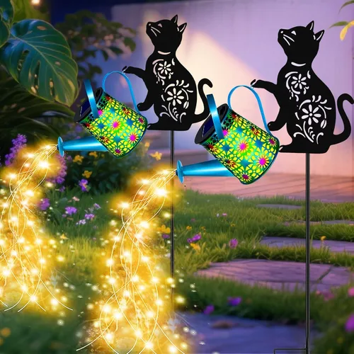 Miniatura 10 de Luces solares para regadera, linterna colgante de conejo, luces solares al aire libre, regalos para amantes de los conejos para mamá, mujeres