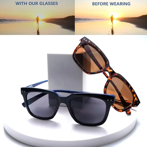Miniatura 7 de Anteojos de lectura bifocales, lentes de sol para mujeres y hombres, protección UV400, lectores de sol, bisagras de resorte, marco retro