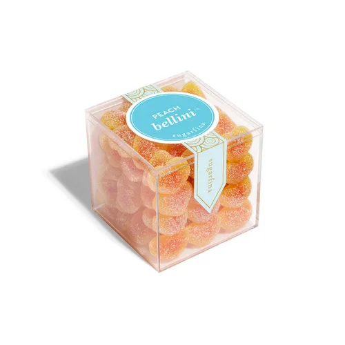 Miniatura 7 de Sugarfina Peach Bellini - Cubo de caramelo pequeño, gomitas, 3.6 onzas, 1 unidad