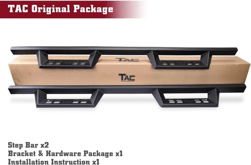 Miniatura 9 de TAC - Estribos de francotirador para 2019-2026 Ram1500 Quad Cab (exc. 2019-2024 Ram1500 Classic) escalones laterales de caída de 4 pulgadas, barras