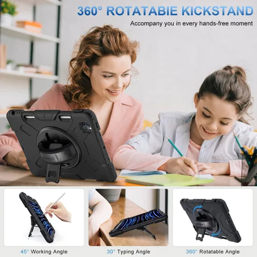 Miniatura 5 de SUPFIVES Funda para iPad Pro de 11 pulgadas (4ª generación), de silicona a prueba de golpes, de grado militar, para iPad Pro 11 de 4ª/3ª/2ª Negro