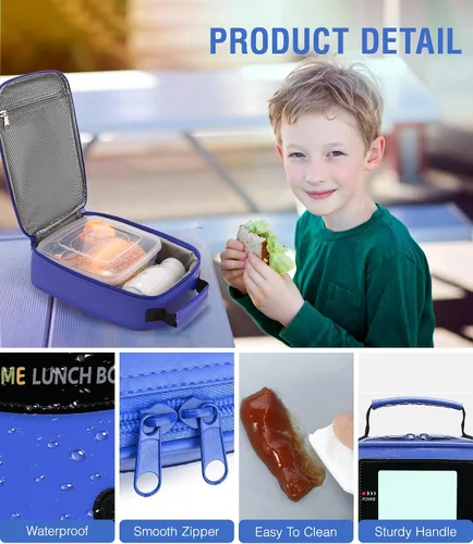 Miniatura 5 de Boys Lunch Box,Gamer Lunch Box for Boys Kids,Leather Insulated Lunch Bag for Kids,School Thermal Meal Cooler Lunch Boxes for Boy Kid