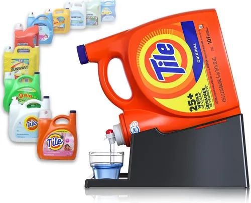 Miniatura 21 de TidyFriend - Paquete de 3 soportes para detergente líquido con bandeja de goteo y patas de agarre de goma, soporte para organización y Blanco