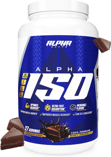 Miniatura 20 de Alpha Supps ISO - Polvo aislado de proteína de suero de leche 100% bajo en carbohidratos, 0.88 onzas por porción, ayuda a apoyar el crecimiento