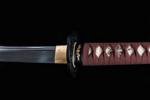 Miniatura 5 de Handforged Samurai Katana Sword - Damascus/1060/1095 High Carbon Steel, Full Tang, Iron Tsuba, Solid Wood Saya - Real Functional Sharp Blade for