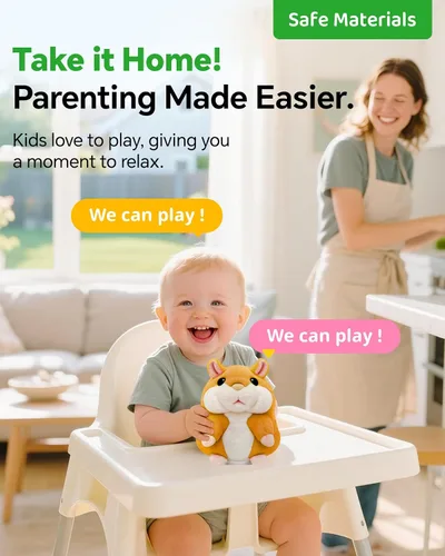 Miniatura 5 de TWORIVER Juguete de hámster parlante para niños de 2 a 4 años, repite lo que dices, juguete interactivo de peluche, juguete de aprendizaje de habla
