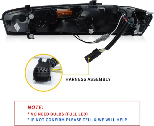 Miniatura 3 de Luces traseras LED VLAND enhumedecidas y transparentes compatibles con [Chevrolet Chevy Camaro Coupe 2016 2017 2018] con luces de señal intermitente