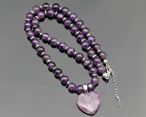 Miniatura 109 de Colgante de corazón de aventurina natural, Collar de cuentas de aventurina genuina, Collar de piedra verde, Collar de piedras preciosas, Cuentas
