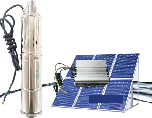 Miniatura 6 de Bomba de agua solar DC24V Bomba de tornillo sumergible de alta presión Controlador MPPT Bomba pequeña de 4 pulgadas para riego de ganado (4.5V)
