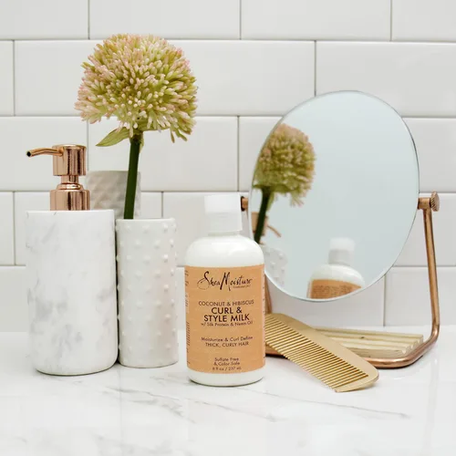 Miniatura 12 de SheaMoisture Curl & Style Milk Coco e Hibisco con Proteína de Seda y Aceite de Neem para Cabello Grueso, Definido y Rizado Comercio Justo, Sin