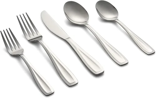Miniatura 4 de Cambridge Waylen Sand - Juego de cubiertos de 20 piezas, acero inoxidable 18/0, apto para lavavajillas, utensilios de cocina, cuchillos, cucharas