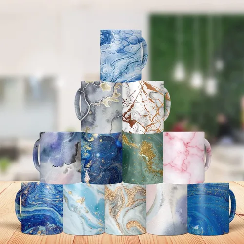 Miniatura 2 de Hojas de transferencia de sublimación, papel de sublimación de mármol de acuarela, papel de transferencia para camisetas en blanco, vasos, vasos