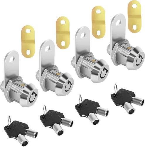 Miniatura 12 de Cerraduras de Leva RV para Puerta de Almacenamiento de 1 Pulgada, Compartimento de RV, 4 Piezas con Llave Igual, Juego de Repuesto para Remolque