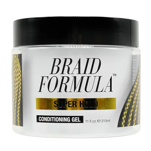 EBIN NEW YORK Gel acondicionador de fórmula trenzada, súper sujeción, 11 onzas | Ideal para trenzar, torcer, bordes, sin residuos, sin descamación,