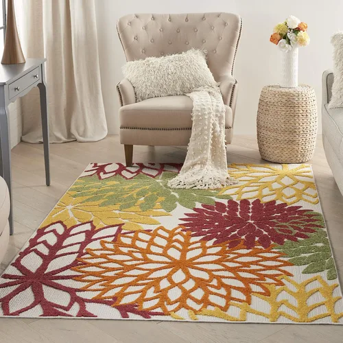 Miniatura 15 de Nourison Aloha - Tapete negro/blanco para interior o exterior, 2 pies y 3 pulgadas x 8 pies, tropical, botánico, fácil limpieza, no desprende pelo