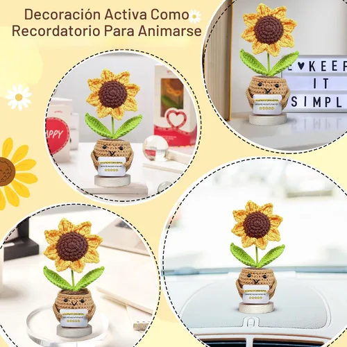 Miniatura 4 de Muñeca de Girasol Positiva de Gossby Tejida a Crochet con Tarjeta - Excelente, la Abuela Lo Recomendaría - Regalo para la Abuela de Nieta, Nieto
