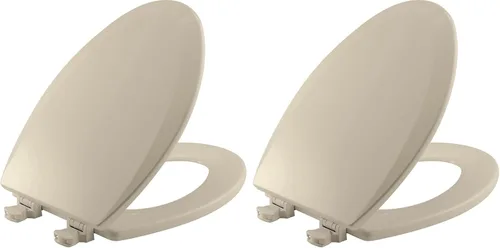 Miniatura 17 de Bemis 1500EC 146 - Asiento de inodoro con bisagras Fácil Limpia & Cambia, madera esmaltada duradera y anodizada, diseño alargado, color almendra