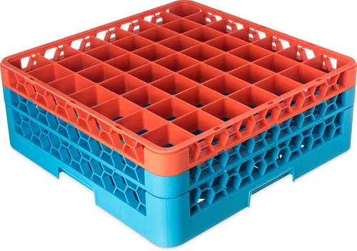 Miniatura 88 de Carlisle FoodService Products RG9-214 OptiClean Estante de vidrio con 9 compartimentos con 2 extensores, 7.12 pulgadas, polipropileno, azul