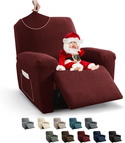 Miniatura 54 de MAXIJIN funda para sofá de 4 piezas, para sofás de 3 plazas, muy elástica, no se desliza, para perros, para mascotas, protector elástico de muebles