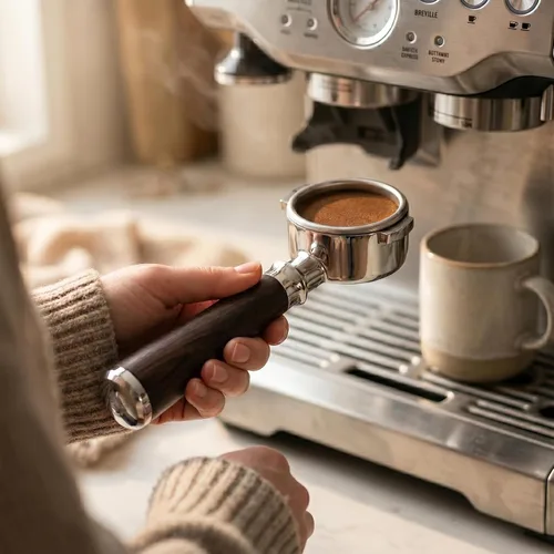 Miniatura 4 de 54mm Portafiltro sin fondo para Espresso con 3 orejas Compatible con máquina de espresso Barista Breville/Sage de 54mm Cesta de acero inoxidable
