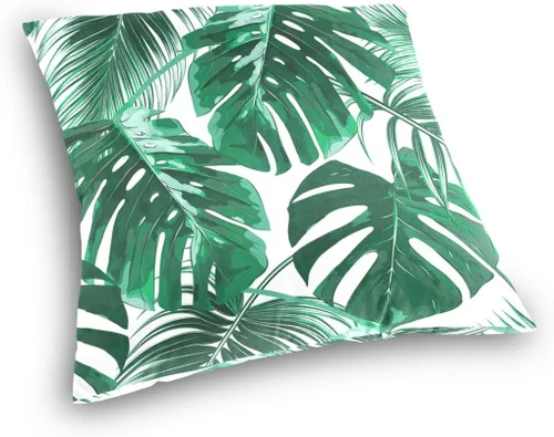 Miniatura 2 de ALAZA Fundas de almohada de doble cara, fundas de almohada cuadradas de terciopelo de algodón con hojas de palma verde tropical, 20 x 20 pulgadas, T