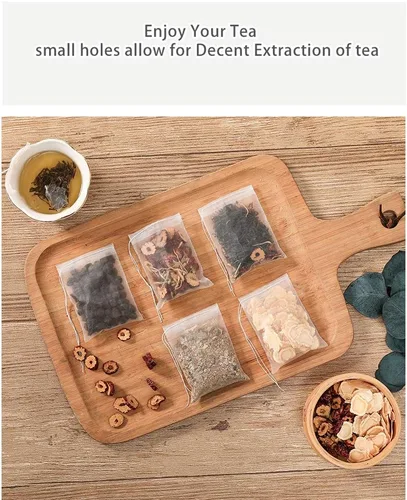 Miniatura 4 de 50 bolsas de filtro de té, bolsas de té desechables para té suelto, hierbas, especias, malla vacía, pequeñas bolsas con cordón para infusor