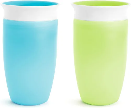 Miniatura 11 de Munchkin Vasos para niños pequeños de 1 a 3 años, a prueba de derrames, Miracle 360 tazas, 10 onzas, paquete de 2, negro/blanco