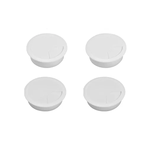 Miniatura 7 de Paquete de 4 ojales redondos de escritorio de oficina de 2 pulgadas, tapas de agujeros para cables, organizador de cable con hebilla oculta