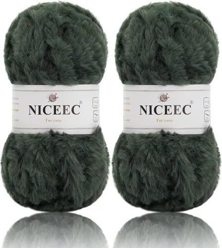 Miniatura 38 de NICEEC Hilo de Pelo Sintético Super Suave, Grueso y Esponjoso, Hilo de Pestañas para Crochet y Tejido (Longitud Total 192m/9.1kg) - Otoño/300g