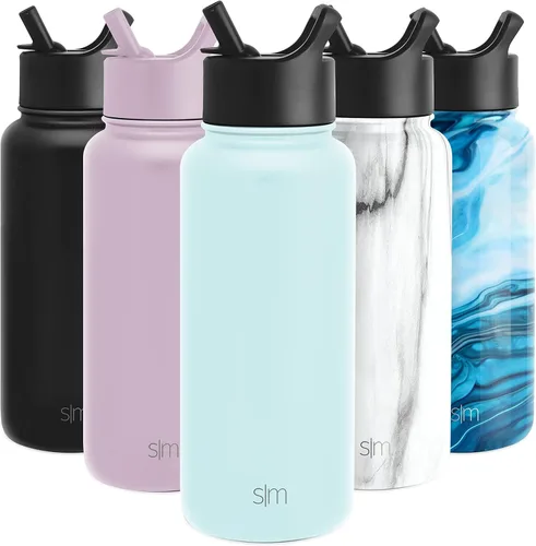 Miniatura 9 de Simple Modern botella de agua reutilizable con tapa para beber y con pajilla, termo de acero inoxidable con aislamiento al vacío, para gimnasio