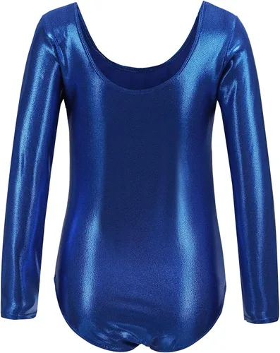 Miniatura 37 de AFAVOM Leotardos de gimnasia para niñas, leotardos de manga larga para niñas, brillantes y brillantes, para gimnasia, traje de ballet y danza