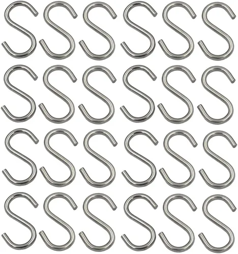 DGOL 24 paquetes de ganchos en S pequeños de acero inoxidable 304 de 1-7/8 pulgadas de largo con capacidad de carga de 100 libras