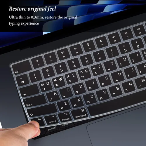 Miniatura 5 de Funda de teclado coreano para Apple MacBook Air 2025 2024 2023 con chip M4 M3 M2 de 15.3 pulgadas A3241 A3114 A2941, MacBook Air de 13.6 pulgadas