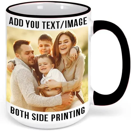 Miniatura 25 de Taza de café personalizada, regalo personalizado, taza de cerámica con foto, imágenes o texto, novedad de tazas personalizadas, perfecta para negro