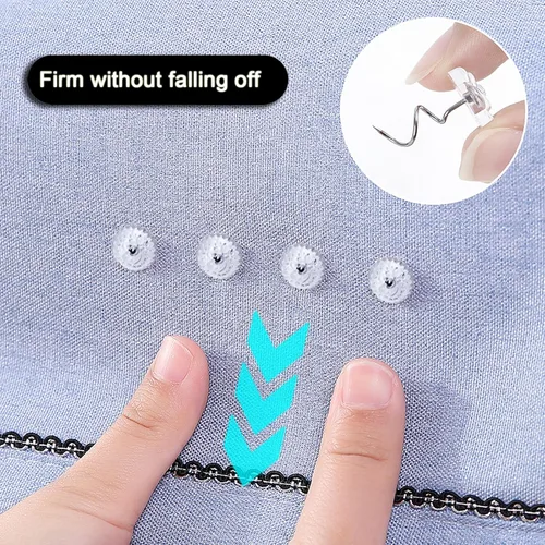 Miniatura 4 de Alfileres para faldón de cama, alfileres de empuje en espiral, alfileres giratorios de cabeza transparente, 100 piezas (0.75 pulgadas), tachuelas
