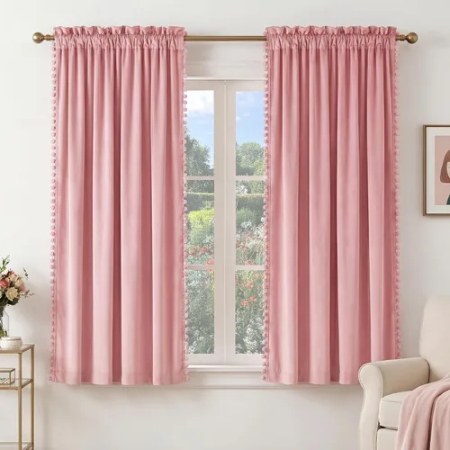Miniatura 122 de NICETOWN Cortinas opacas de terciopelo extralargas negras de 120 pulgadas de largo para telón de fondo, cortinas de terciopelo con aislamiento Serie