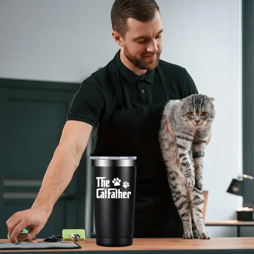 Miniatura 3 de Fufandi Regalos para papá con diseño de gato – El padre del padre – Día del Padre, cumpleaños, regalos de Navidad para papá, nuevos papás por