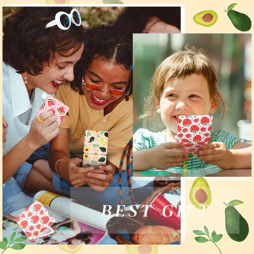 Miniatura 4 de Vicenpal Espejos Compactos Pequeños de Bolsillo con Diseño de Frutas, Mini Espejos Magnificantes Portátiles de Maquillaje, Espejo de Doble Cara
