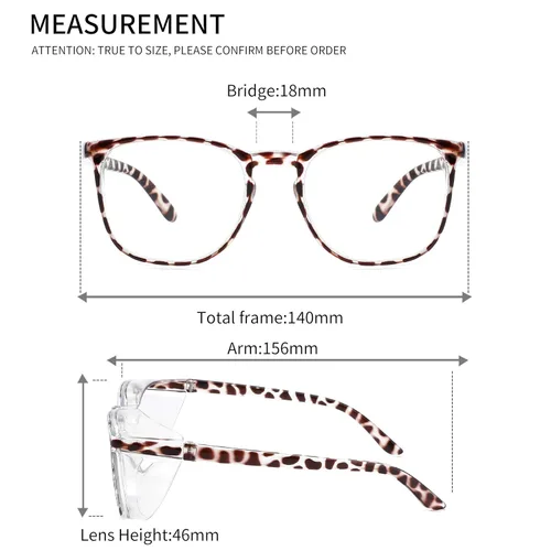 Miniatura 5 de Alsenor Gafas de seguridad antiniebla, gafas protectoras con bloqueo de luz azul, antipolvo, protección UV, para hombres y mujeres (nuevo leopardo)