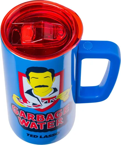 Miniatura 3 de Silver Buffalo Ted Lasso Garbage Water - Taza de café de acero inoxidable de doble pared con asa, 15 onzas