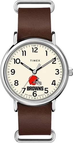 Miniatura 22 de Correa de cuero de cuarzo NFL Weekender de 1.575 in para hombre