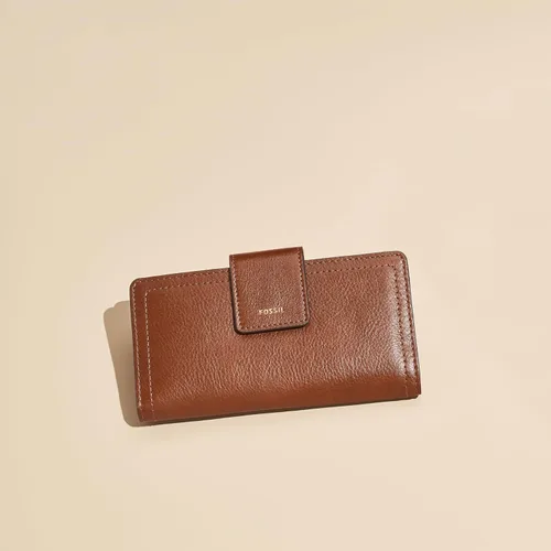 Miniatura 7 de Fossil Women's Logan Leather Wallet RFID Blocking Tab Clutch, Black (Model SL7830001)