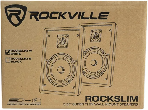 Miniatura 9 de Rockville 2 RockSlim Blanco Altavoces de Cine en Casa de 13,3 cm, 240w, Montaje en Pared, Altavoces delgados Fáciles